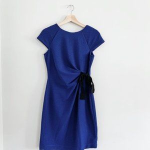 Taylor for Pea in the Pod textured blue maternity dress